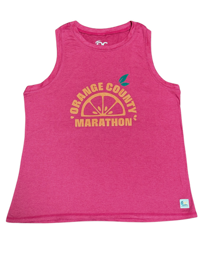 Women's Magenta High Neck Orange County Marathon Tank